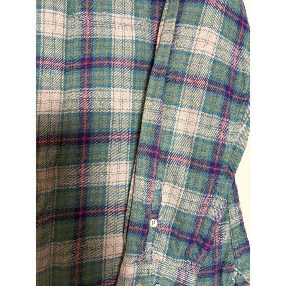 Woolrich Women's Large Long Sleeve Button Front Plaid Flannel Shirt - Picture 4 of 6